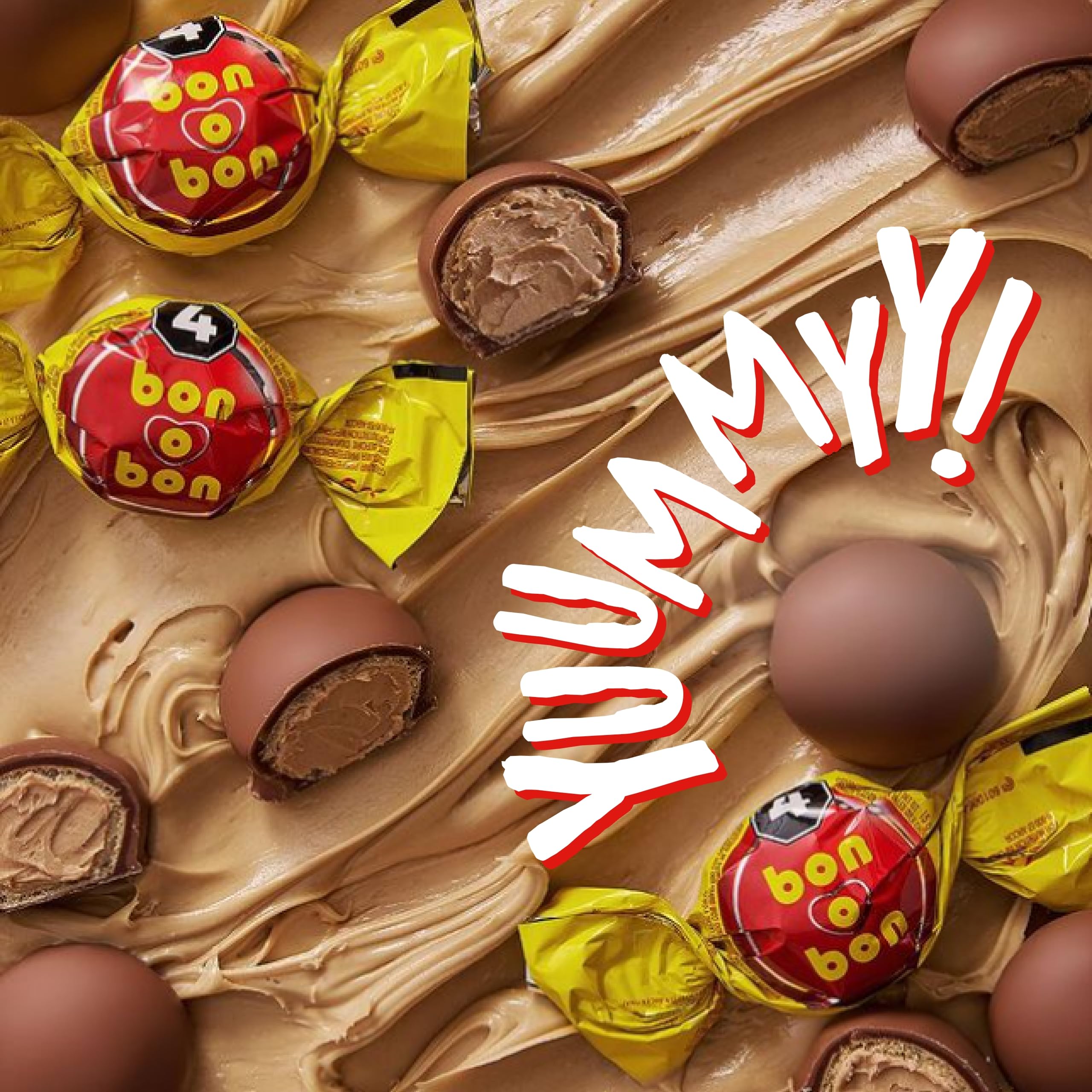 Bon O Bon Bonbons with Peanut Cream Filling and Wafer 450 Grs